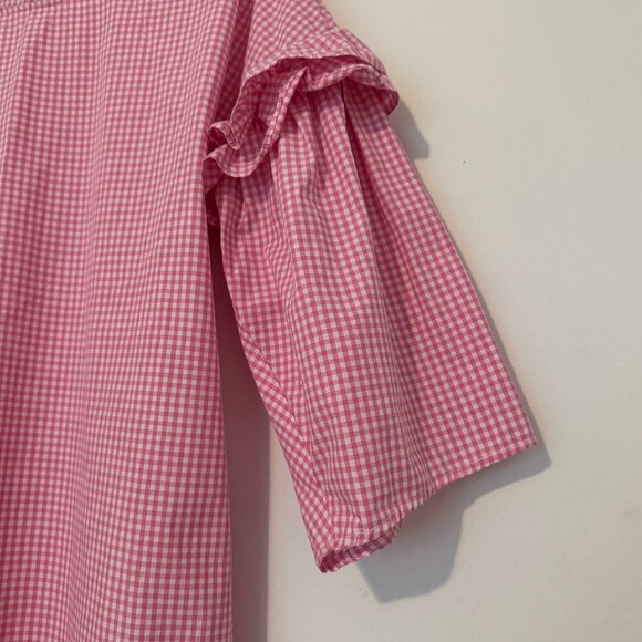 NORR Pink Plaid Cotton Pullover Mini Dress - Picture 5 of 6